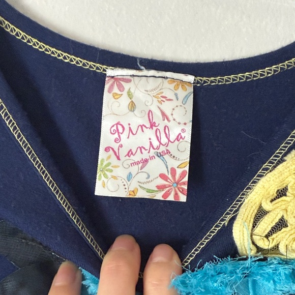 PinkVanilla Chevron Dress with Navy and Teal Accents - Picture 2 of 5